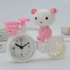 Reloj despertador de alta gama con oso de dibujos animados en bicicleta, reloj de mesita de noche, regalo de empresa, suministro para papelería, exportación de AliExpress