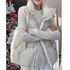 Colete Curto de Algodão Feminino 2026 Outono/Inverno Novo Estilo Moda Casual Versátil Aconchegante Espesso Colete Jaqueta Solta Tendência