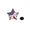 Broche conmemorativo periférico transfronterizo europeo y americano con insignia de bandera, hebilla de metal con forma de estrella de cinco puntas y gotas de aceite, accesorios de broche