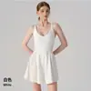 Vestido jacquard transfronterizo de cuello en U con copas fijas, que presenta un hermoso diseño en la espalda, sexy y seductor, adecuado para deportes, fitness y yoga, un vestido corto de una sola pieza para mujer