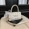 Laço Moda Casual 2026 Verão Fresco e Estiloso Novo Design Simples Bolsa de Ombro Único Pequena Quadrada para Mulheres