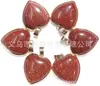 Venta caliente transfronteriza piedra natural ágata piedra de cristal rosa collar con colgante de amor bordeado colgante de corazón de melocotón accesorios de bricolaje