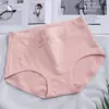 Roupa íntima feminina Pingkangle algodão jacquard respirável cintura média-alta tamanho grande cor sólida triângulo forro de algodão penteado outlet de fábrica