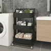 Estante de Almacenamiento Móvil de Múltiples Niveles Carrito de Almacenamiento para Cocina y Baño Estante Doméstico para Almacenamiento de Snacks con Ruedas De Pie No Requiere Instalación