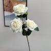 3 rosas Mantuo de estilo europeo para el hogar, hotel, boda, decoración de San Valentín, flores artificiales de mar.