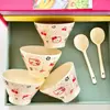 Tazón de Arroz Cherry Kitty de Alto Valor Estético para Uso Doméstico, Vajilla de Cerámica Esmaltada de Color, Lindo Tazón para Ensalada de Frutas y Postres, Tazón para Yogur