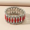Pulsera elástica de aleación retro personalizada de estilo étnico transfronterizo europeo y americano, turquesa, para mujer, pulsera bohemia, joyería al por mayor
