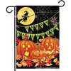 Nova bandeira de jardim de Halloween transfronteiriça, bandeira pendurada para decoração de pátio do Dia dos Mortos, bandeira dupla face com estampa de abóbora e fantasma