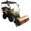 Varredor de Neve para ATV de Quatro Rodas, Escova de Varrição de Neve Montada na Frente, Máquina de Limpeza de Neve com Para-brisa Montada na Frente