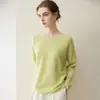 Estilo perezoso sensación relajada sin costuras de un solo hombro suéter de cachemira pura para mujer delgado suéter base de punto suelto pullover