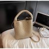Bolso Nuevo de Verano 2026 para Mujer con Textura de Alta Calidad, Bolso Tejido a Mano Estilo Coreano Madre e Hija, Bolso de Cubo Versátil de Moda