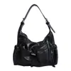 Bolso de mano vintage de gran capacidad para mujer, nuevo modelo 2026, bolso tote simple plisado, bolso de hombro o axila texturizado