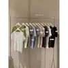 Camiseta Básica Versátil de Manga Corta con Cuello en U Multicolores Estilo Coreano para Mujer, Adelgazante, Casual, Té Verde Limón 2026 Verano