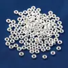Plata de Ley 3mm Cuentas Burbuja Espaciadores Accesorios Plata Lisa Cuentas Ábaco Cuentas Agujero Grande Materiales para Manualidades Cuentas Accesorios
