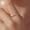 Anel Aberto Empilhável Luxuoso Aifula S925 Prata Esterlina com Moissanita de 3 Quilates Anel Pedra Principal para Proposta para Mulheres