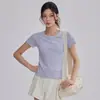 Nueva Camiseta Deportiva de Secado Rápido para Mujer, Manga Corta, Alta Elasticidad, Ropa de Yoga, Top para Correr, Ciclismo, Entrenamiento y Fitness