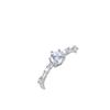 Plata esterlina chapada en plata 925 oro de 14K 7 diamantes pequeños rotos delicado pequeño fresco estilo japonés agete Anillo Anillo Joyería