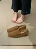 Versión de piel de oveja~Mocasines retro elegantes para mujer, adecuados para ir al trabajo, únicos y cómodos, adelgazantes con diseño de hebilla de cinturón, zapatos de tacón bajo de corte bajo