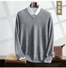 Otoño e Invierno Nuevo Suéter de Montaña de Cachemira para Hombre con Solapa Alta Talla Grande Ropa de Punto Casual Color Sólido Base Suéter Pulóver de Lana