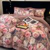 Luxo Leve Inverno Engrossado Quente Leite Veludo Conjunto de Quatro Peças High-End Coral Veludo Forrado com Lã Cama Lençóis e Fronhas de Colcha Exportação Transfronteiriça