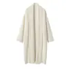Casaco Cardigan de Cashmere Solto e Casual de Comprimento Médio, Xale para Mulheres, Capa Engrossada, Novidade em Tricô para Outono e Inverno 2025