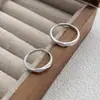 Anillo Mobius Mate de Plata Pura S999 Anillo Sencillo Elegante de Nicho para Pareja Lujo Accesible Anillo Abierto Anillo