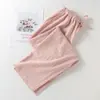 Pantalones de Pierna Ancha a Cuadros para Mujer Otoño 2024 Nuevos de Cintura Alta Sueltos con Cordón Casuales Pantalones Rectos Pequeños