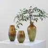 Nueva Botella de Vidrio Creativa Hecha a Mano Estilo Chino Boca Pequeña Patrón Degradado Flor Mesa de Comedor Entrada Campana para el Hogar Caballo Borracho Jarrón de Madera