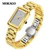 Reloj de Pulsera para Mujer Moka Estilo Coreano, Compacto y Elegante, Forma Cuadrada, Diseño de Cielo Estrellado, Reloj Impermeable para Damas, Adecuado para el Trabajo y Negocios, Reloj de Cuarzo