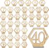 1-40 Placa de número de mesa de madeira digital oca hexagonal de casamento Bar de madeira Café Placa de mesa de número de casamento