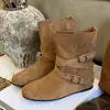 Botas de cano médio, estilo coreano, novas botas femininas para o outono, com fivela de cinto, 2026, femininas de sola reta, botas de montaria estilo retrô, botas de moda versáteis