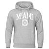 Sudadera con Capucha para Hombre con Estampado de Letras Miami desde 1896 Hip Hop Cálida Clo