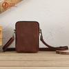 Bolso de Hombro para Hombre de Cuero Genuino Transfronterizo Retro Cuero Crazy Horse Bolso para Hombre Nuevo Bolso de Hombro Bolso para Teléfono Móvil Bolso Bandolera Casual para Desplazamiento