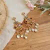 Pendientes de Botón de Gota de Agua Estilo Étnico Moda Lujo Ligero Gama Alta Simples Exquisitos Pendientes Retro Versátil Joyería para Orejas de Temperamento