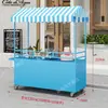 Carrito de Flores de Hierro Forjado de Moda Carrito para Puestos de Mercado al Aire Libre Carretilla Carrito de Snacks Carrito Móvil para Puestos de Mercado Nocturno