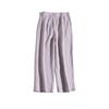 Ropa de Trabajo Estilo Japonés Simple Suministrada por el Cliente Lino Puro Semi-Elástico Cintura Alta Estilo Bosque Literario Cómodo Holgado Casual Pantalones de Lino Pierna Ancha