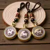 Llavero Giratorio de Latón Zodiaco Cinabrio Colgante para Coche Bolso Artesanía Creativa Unisex Venta al por Mayor