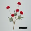 Buquê de flores artificiais de dente-de-leão de 5 cabeças em cores de outono para decoração de cena, decoração de casamento e hotel, crisântemo de pingue-pongue, flores secas, flores artificiais
