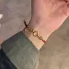 Hotan Fuyu Donut Hebilla de Seguridad Marca Fufu Cuerda de Mano Tejida Pulsera para Pareja Hombre y Mujer Regalo para Novia Estudiante