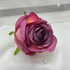 Cabeza de flor artificial capullo de rosa comercio exterior transfronterizo cabeza de flor rosa flor falsa sentido avanzado capullo de rosa flor de seda pasador de pelo capullo de flor
