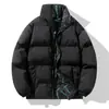 Jaqueta Acolchoada Dupla Face para Casal Outono/Inverno Nova Gola Alta Jaqueta de Algodão Versátil Casual Masculina Usável por Dentro e por Fora Algodão