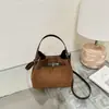 Bolso de Mano de Gamuza y Terciopelo de Moda Otoño Invierno Bolso Cubo Bolso de Hombro para Mujer Nuevo Elegante Versátil para el Trabajo Bolso de Hombro Cruzado