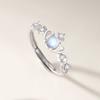 Elaine Anillo de Pareja de Piedra Lunar de Plata Esterlina S925 Diseño Nicho Anillo Corona Celebridad de Internet Regalo de San Valentín