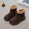 Botas de Nieve para Niñas 2026 Color Camel con Felpa Gruesa Cálidas Suela Gruesa Antideslizantes Invierno Casual Versátiles Cómodas Botas para Niños