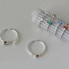 Exquisito anillo de circonita con diamantes de color minimalista, apertura femenina con nicho ajustable, pulsera nueva de lujo ligera y combinable con todo.