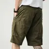 Shorts Casuais Masculinos de Verão Estilo Americano Cor Sólida Simples para Uso Externo Marca Tendência Soltos Retos Esportivos Secagem Rápida Cinco Pontos
