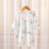 Mameluco para Bebé, Mono de Algodón de Manga Larga con Abertura, Pijama Delgado, Bata Nueva de Verano de Manga Corta para Niños y Niñas