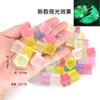 Simulación color de hielo luminoso acrílico transparente diy accesorios hechos a mano hielo picado colorido láser cuadrado lote de joyería