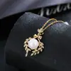 Diseño conceptual estilo coreano espigas de trigo incrustadas con sirena Ji Perla Blanca Collar de moda personalidad de niña completo en stock