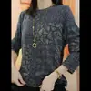 Nova Moda de Outono Plus Size Camiseta Básica Estilo Mãe, Camiseta Elegante Solta Emagrecedora para Mulheres de Meia-Idade e Idosas, Manga Longa Atacado